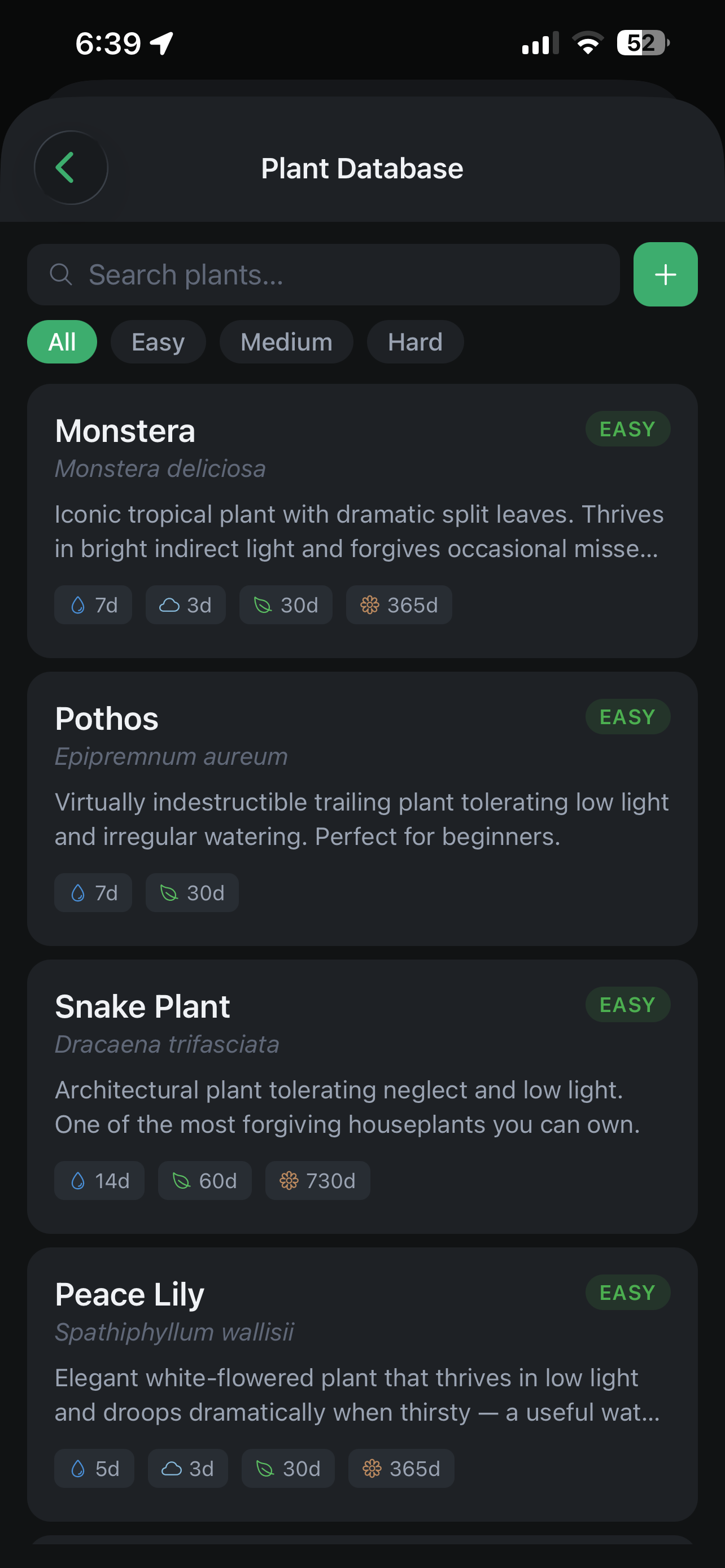 Plant database