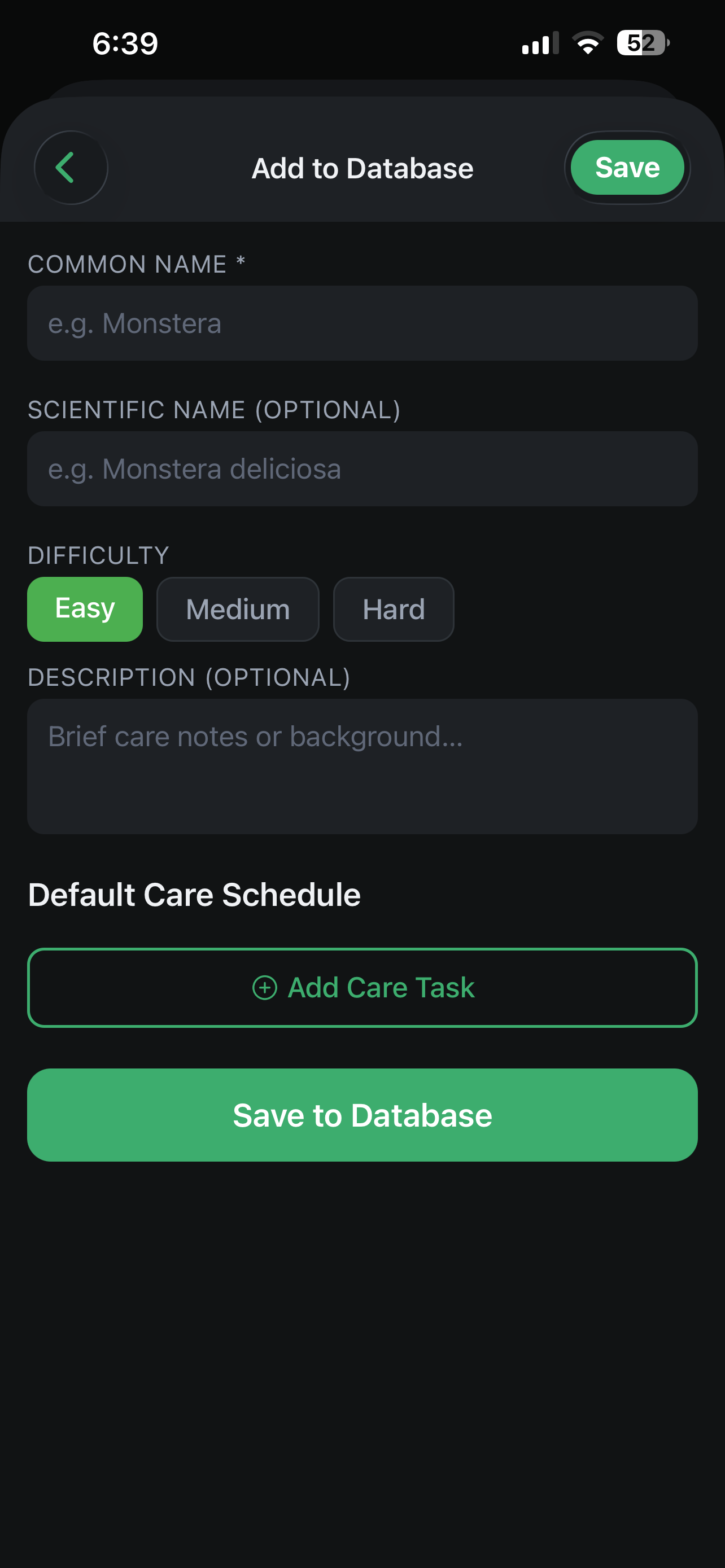 Add to database