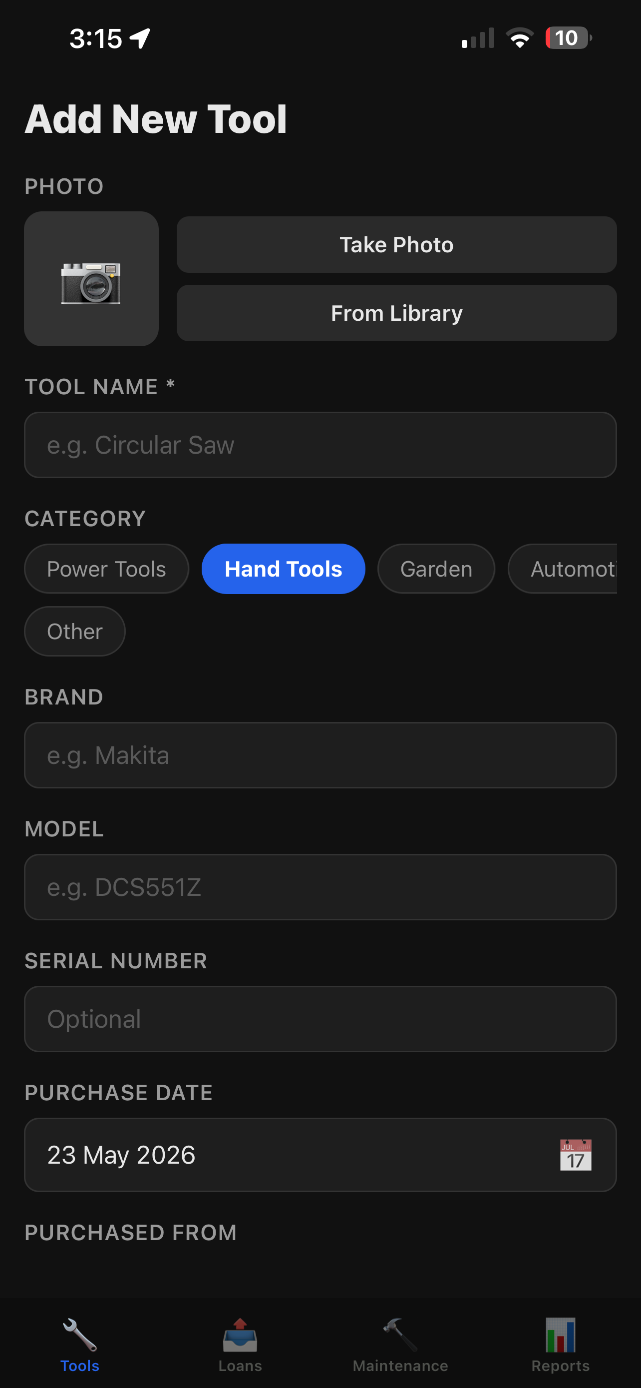 Add new tool